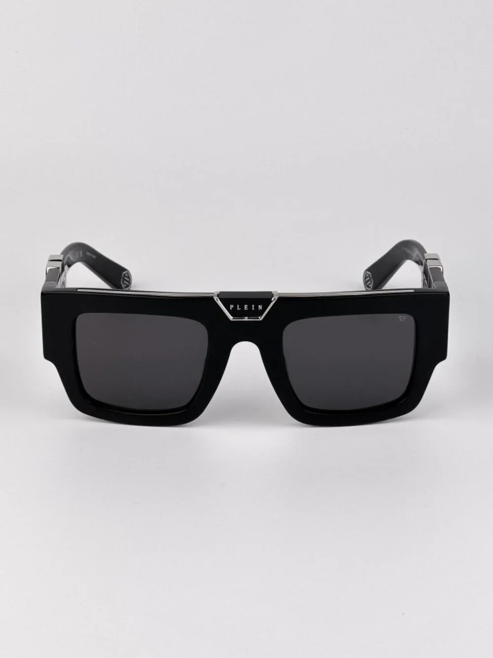 Philipp Plein Men’s Sunglasses Black Square Grey Lenses SPP092M 700Y NEW